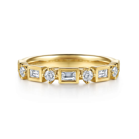 Gabriel - 14K Yellow Gold Diamond Matching Wedding Band
