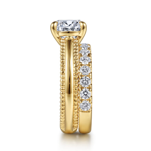 14K Yellow Gold Diamond Matching Wedding Band