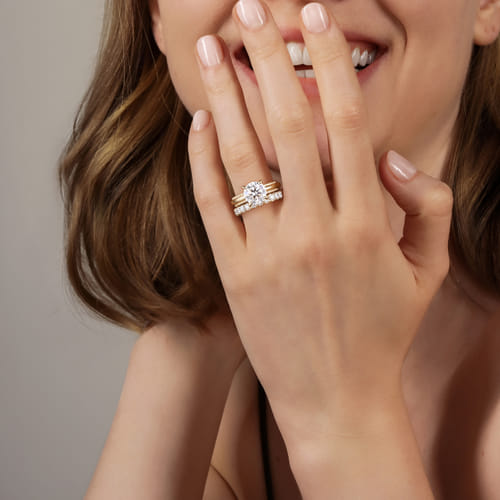 14K Yellow Gold Diamond Matching Wedding Band