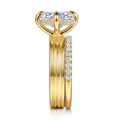 14K Yellow Gold Diamond Matching Wedding Band