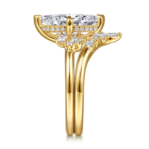 14K Yellow Gold Diamond Matching Wedding Band