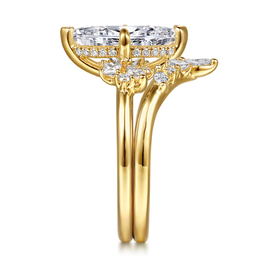 14K Yellow Gold Diamond Matching Wedding Band angle 5