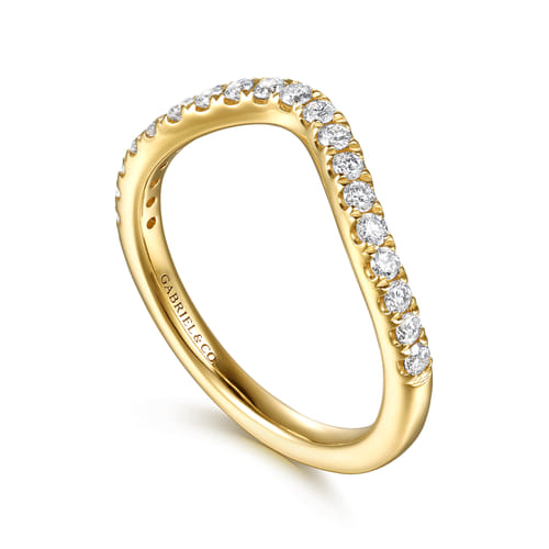 14K Yellow Gold Diamond Matching Wedding Band