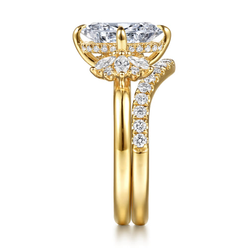 14K Yellow Gold Diamond Matching Wedding Band