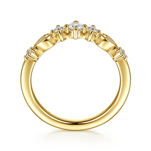 14K Yellow Gold Diamond Matching Wedding Band