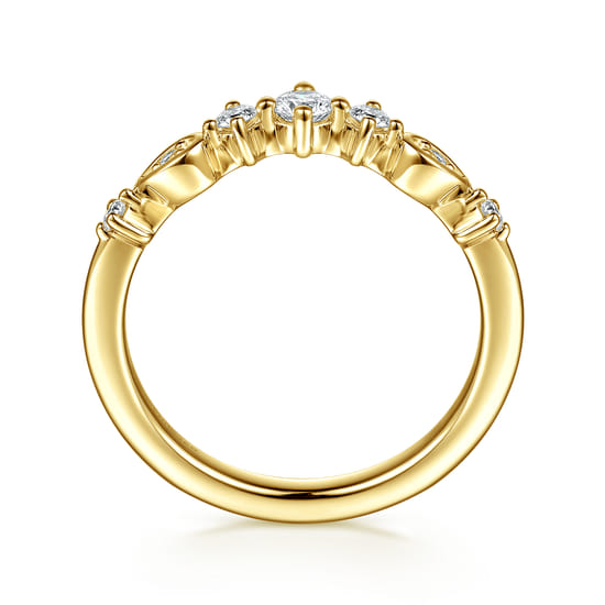14K Yellow Gold Diamond Matching Wedding Band angle 2