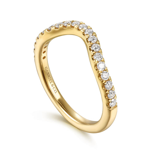 14K Yellow Gold Diamond Matching Wedding Band