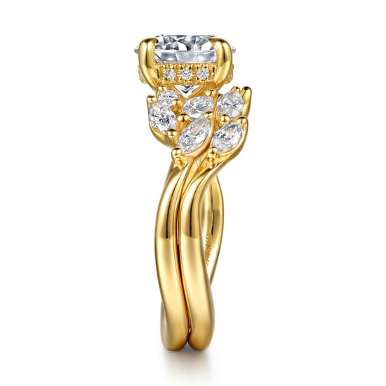14K Yellow Gold Diamond Matching Wedding Band angle 5