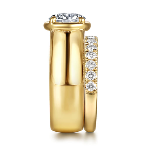 14K Yellow Gold Diamond Matching Wedding Band