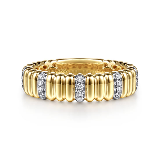 Gabriel - 14K Yellow Gold Diamond Matching Wedding Band