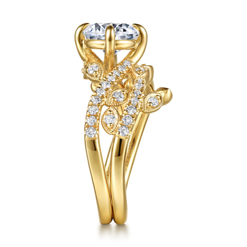 14K Yellow Gold Diamond Matching Wedding Band 14K Yellow Gold Diamond Matching Wedding Band