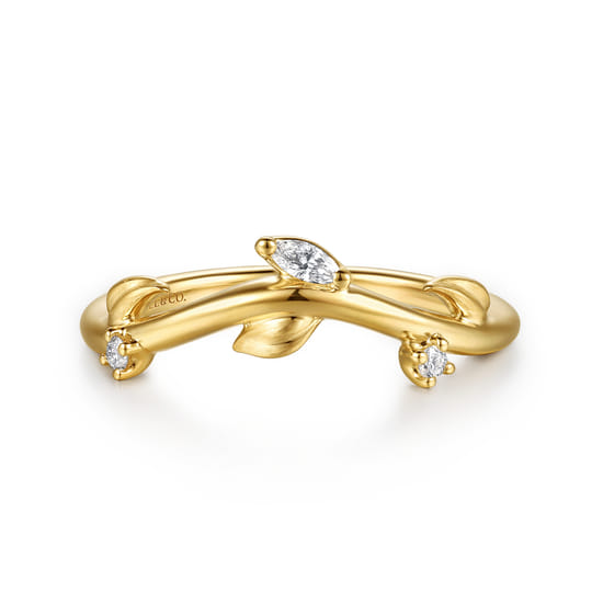 Gabriel - 14K Yellow Gold Diamond Matching Wedding Band