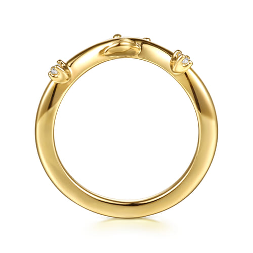 14K Yellow Gold Diamond Matching Wedding Band