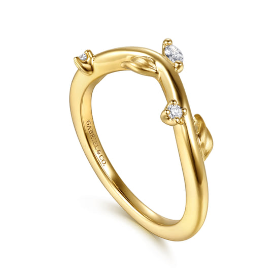 14K Yellow Gold Diamond Matching Wedding Band angle 3