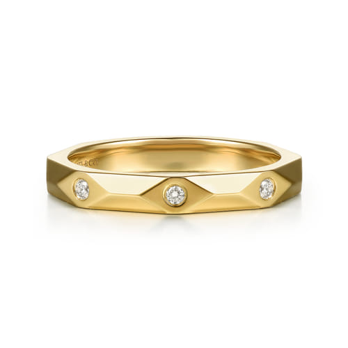 14K Yellow Gold Diamond Matching Wedding Band