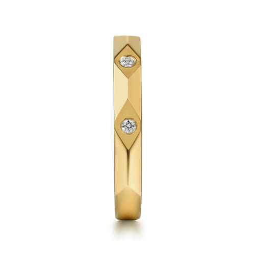14K Yellow Gold Diamond Matching Wedding Band