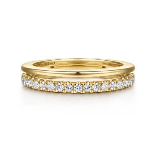 14K Yellow Gold Diamond Matching Wedding Band