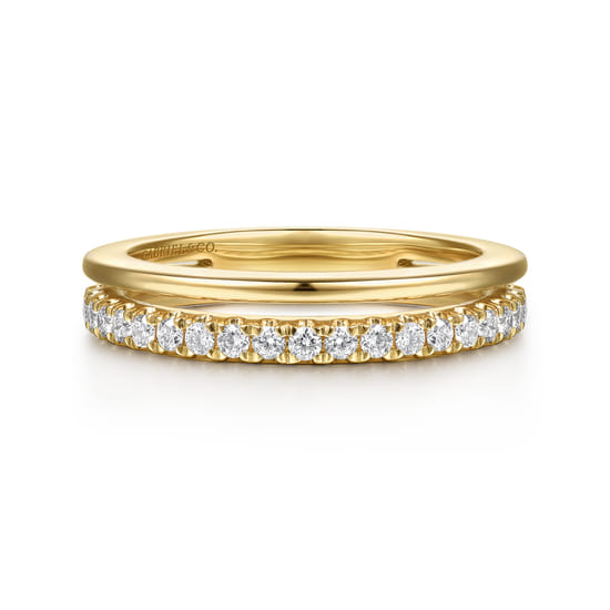 Gabriel - 14K Yellow Gold Diamond Matching Wedding Band