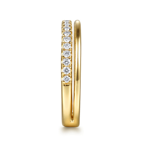 14K Yellow Gold Diamond Matching Wedding Band