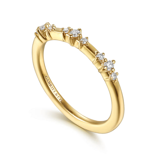 14K Yellow Gold Diamond Matching Wedding Band