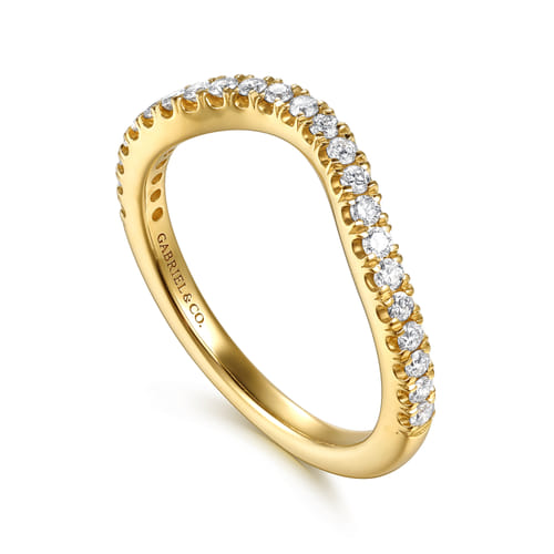14K Yellow Gold Diamond Matching Wedding Band