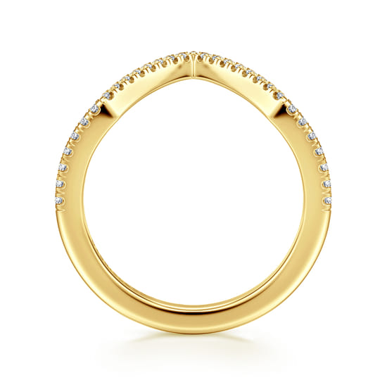 14K Yellow Gold Diamond Matching Wedding Band angle 2