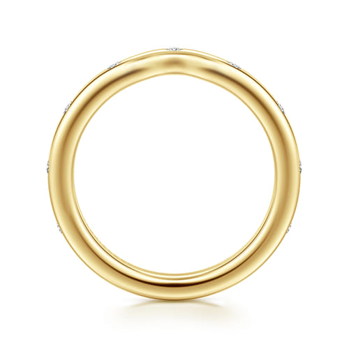 14K Yellow Gold Diamond Matching Wedding Band