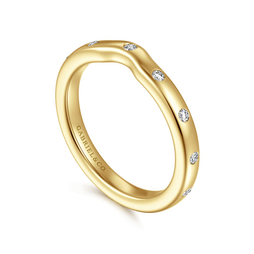 14K Yellow Gold Diamond Matching Wedding Band