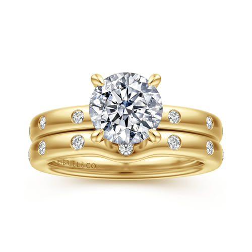 14K Yellow Gold Diamond Matching Wedding Band