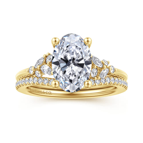 14K Yellow Gold Diamond Matching Wedding Band