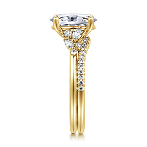 14K Yellow Gold Diamond Matching Wedding Band