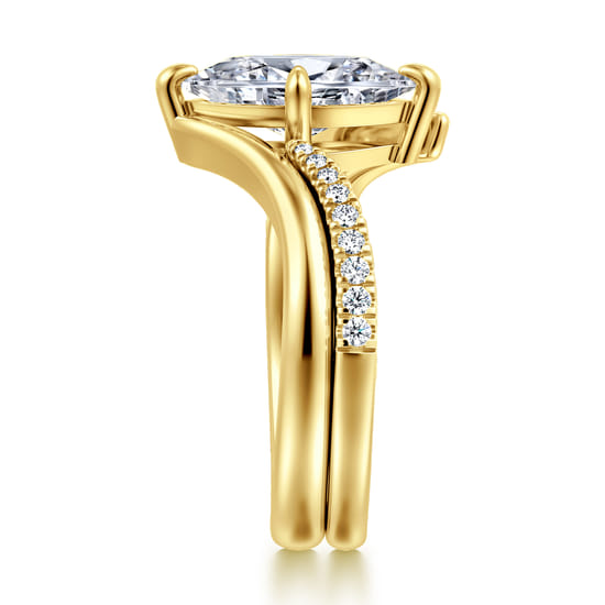 14K Yellow Gold Diamond Matching Wedding Band angle 5