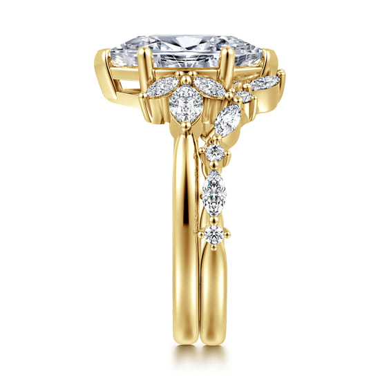 14K Yellow Gold Diamond Matching Wedding Band angle 5