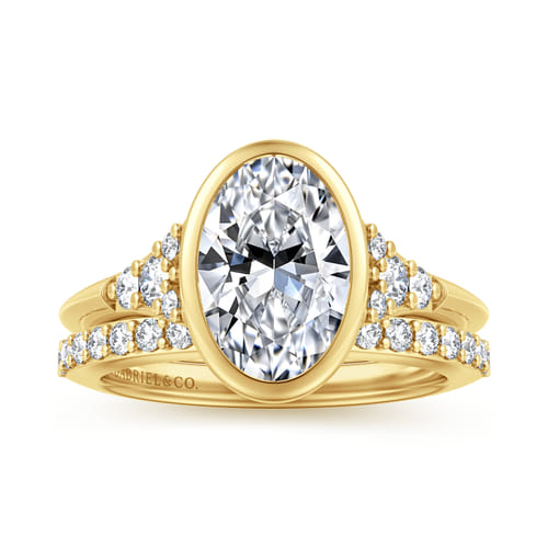 14K Yellow Gold Diamond Matching Wedding Band