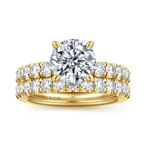 14K Yellow Gold Diamond Matching Wedding Band