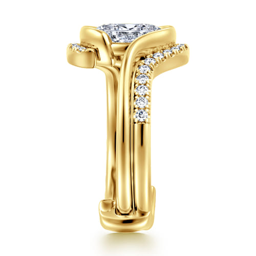 14K Yellow Gold Diamond Matching Wedding Band