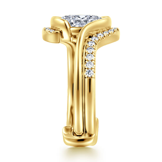 14K Yellow Gold Diamond Matching Wedding Band angle 5