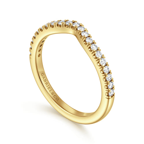 14K Yellow Gold Diamond Matching Wedding Band