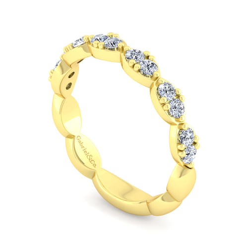 14K Yellow Gold Diamond Matching Wedding Band