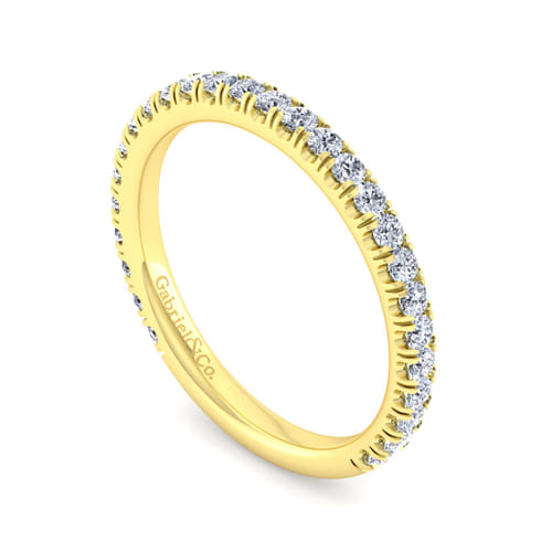 14K Yellow Gold Diamond Matching Wedding Band