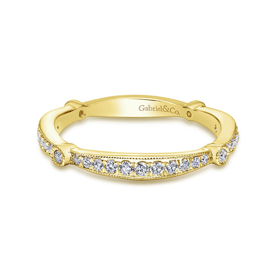 Gabriel - 14K Yellow Gold Diamond Matching Wedding Band