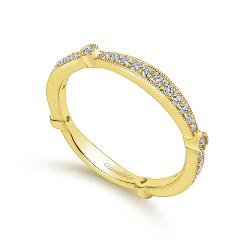 14K Yellow Gold Diamond Matching Wedding Band