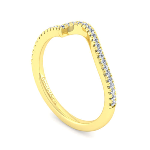 14K Yellow Gold Diamond Matching Wedding Band