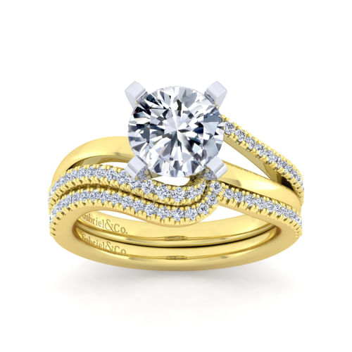 14K Yellow Gold Diamond Matching Wedding Band