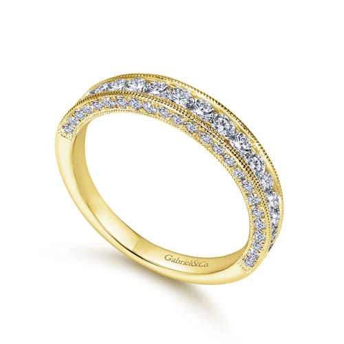 14K Yellow Gold Diamond Matching Wedding Band
