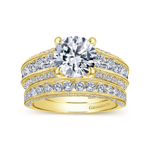 14K Yellow Gold Diamond Matching Wedding Band
