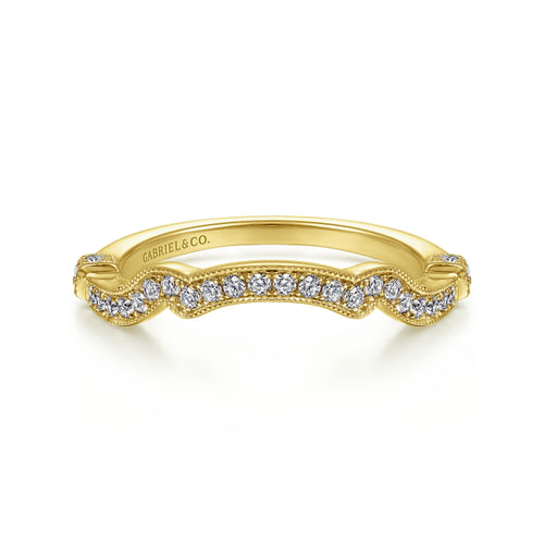 14K Yellow Gold Diamond Matching Wedding Band