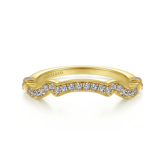 Gabriel - 14K Yellow Gold Diamond Matching Wedding Band
