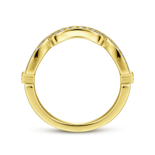 14K Yellow Gold Diamond Matching Wedding Band