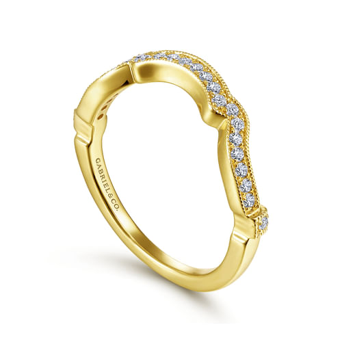 14K Yellow Gold Diamond Matching Wedding Band